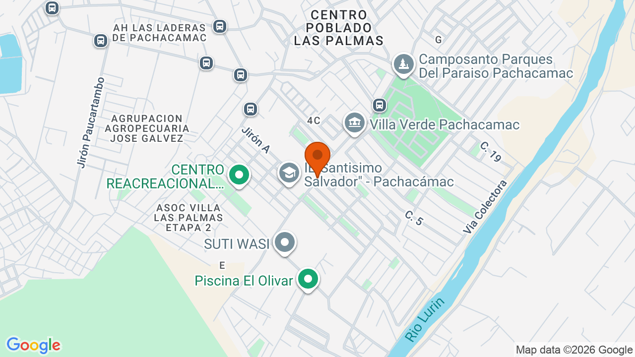 Ubicación aproximada en Pachacámac