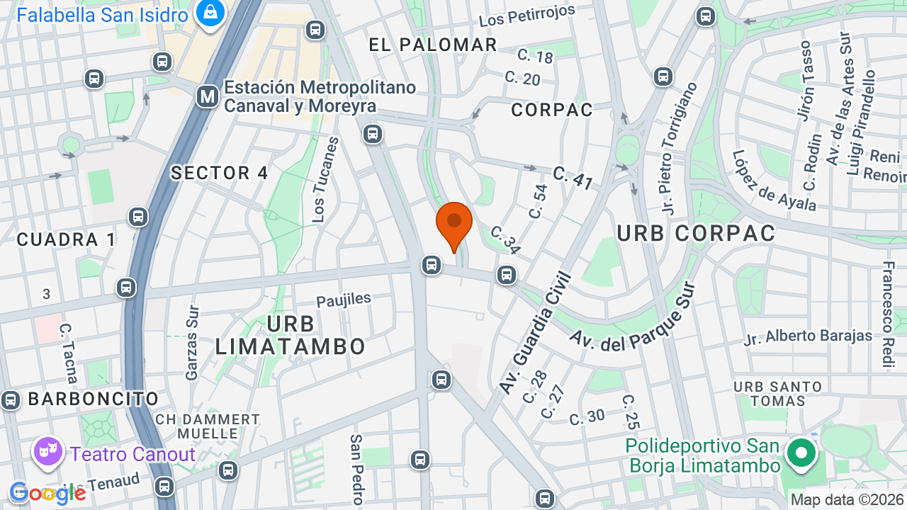 Ubicación aproximada en San Isidro