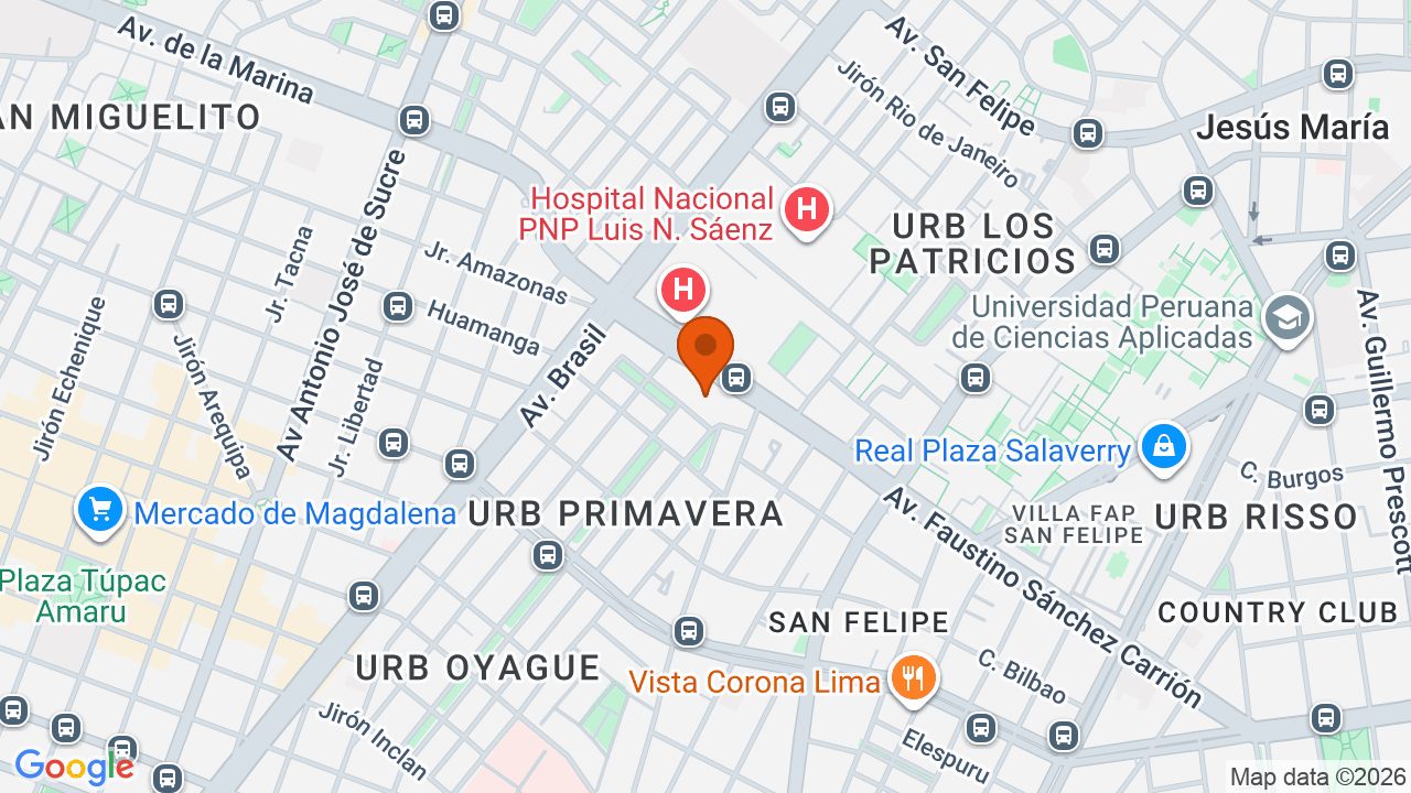 Ubicación aproximada en Magdalena del Mar