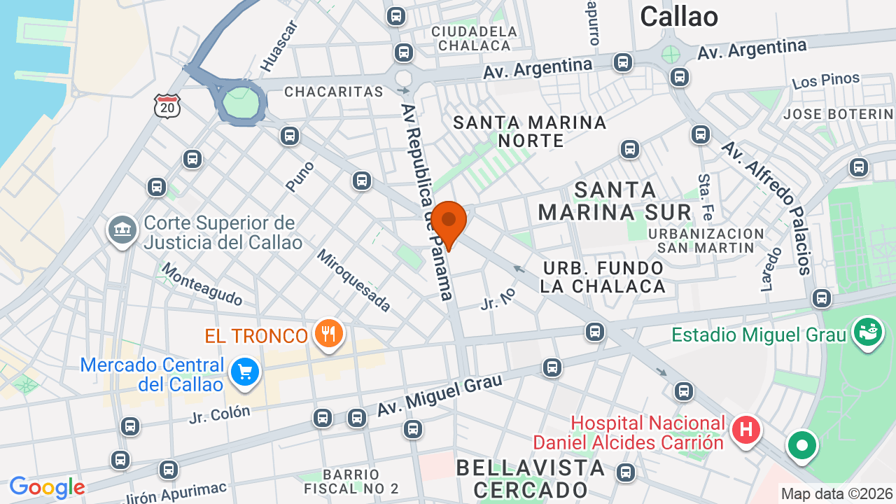 Ubicación aproximada en Callao