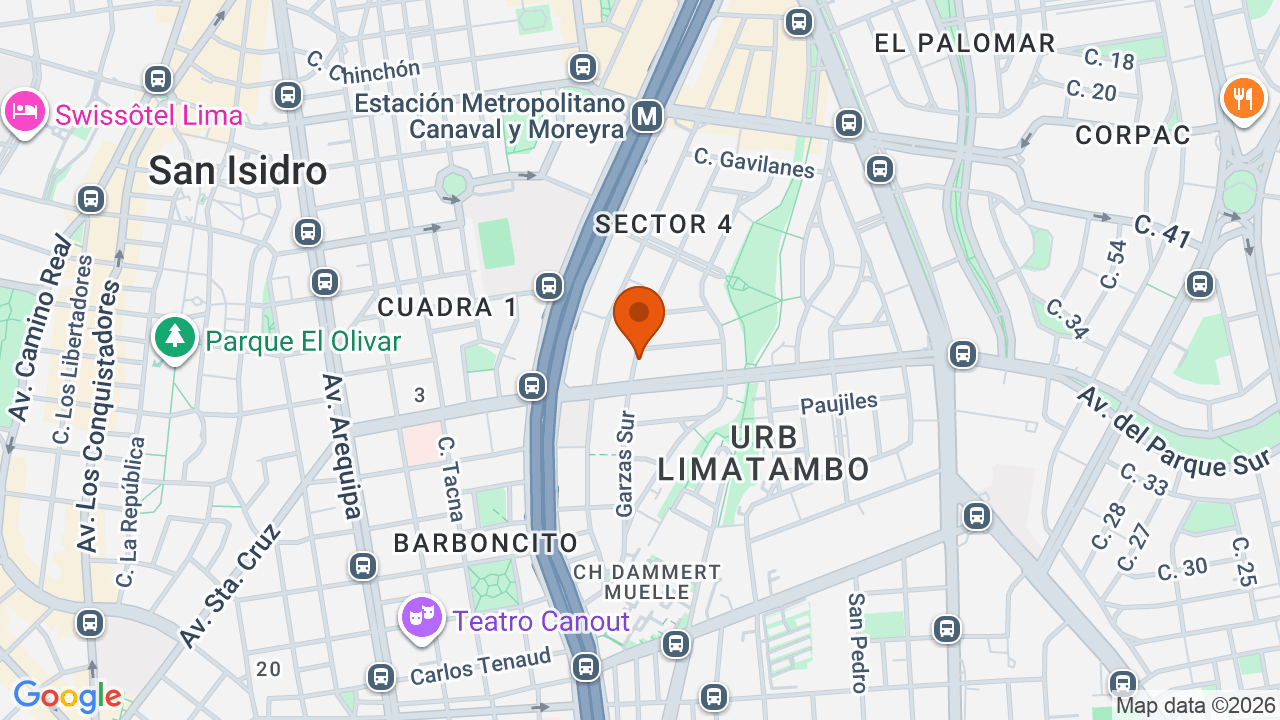 Ubicación aproximada en San Isidro