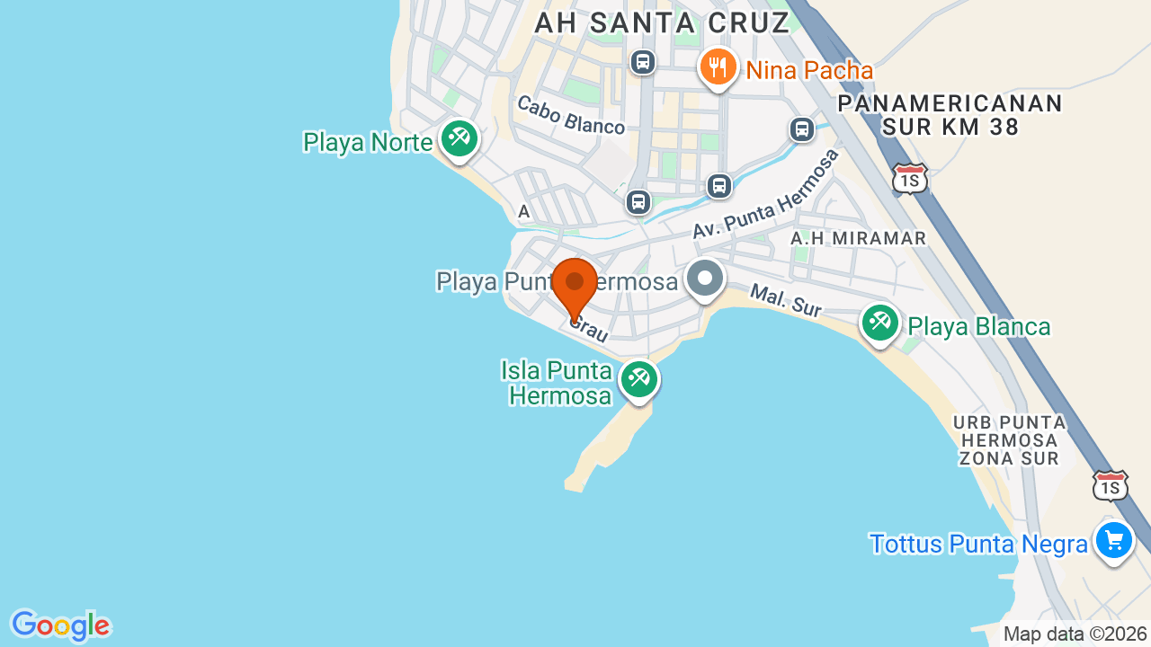 Ubicación aproximada en Punta Hermosa