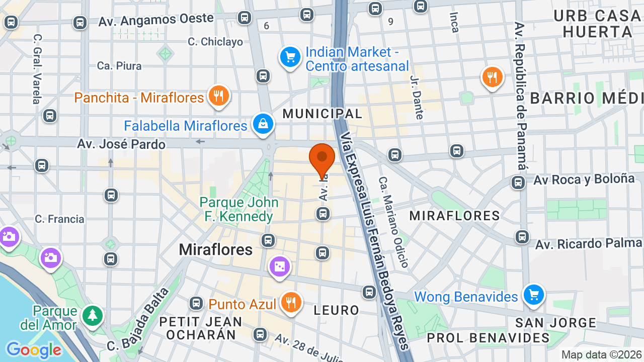 Ubicación aproximada en Miraflores