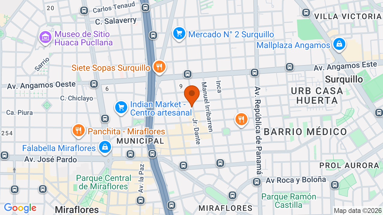 Ubicación aproximada en Surquillo