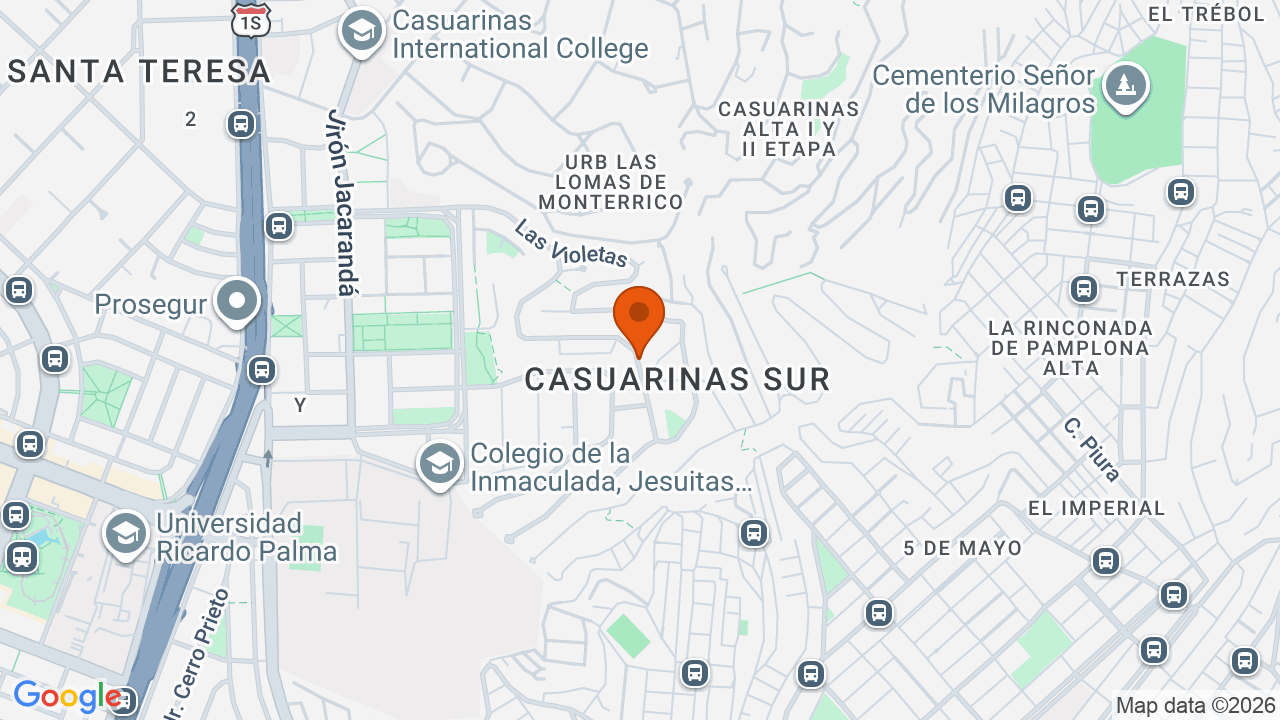 Ubicación aproximada en Santiago de Surco