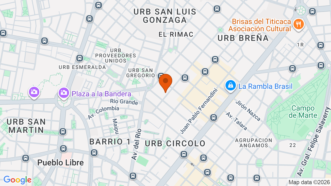 Ubicación aproximada en Breña