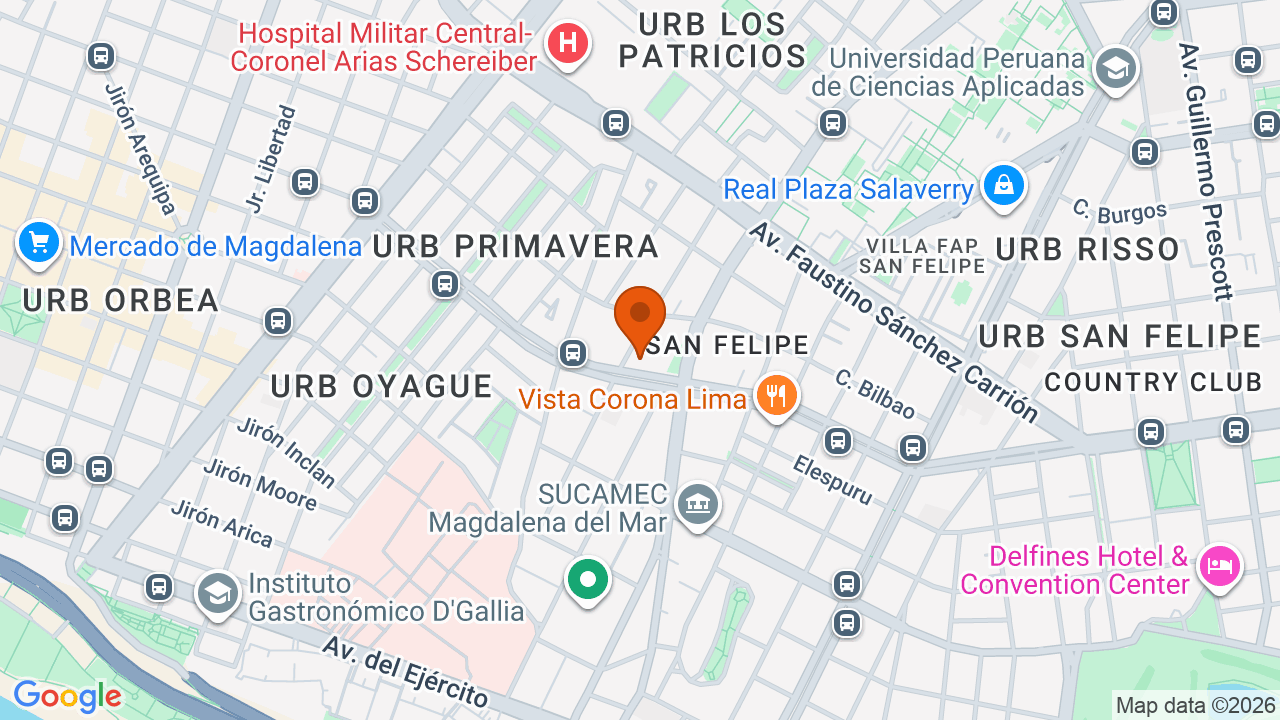 Ubicación aproximada en Magdalena del Mar