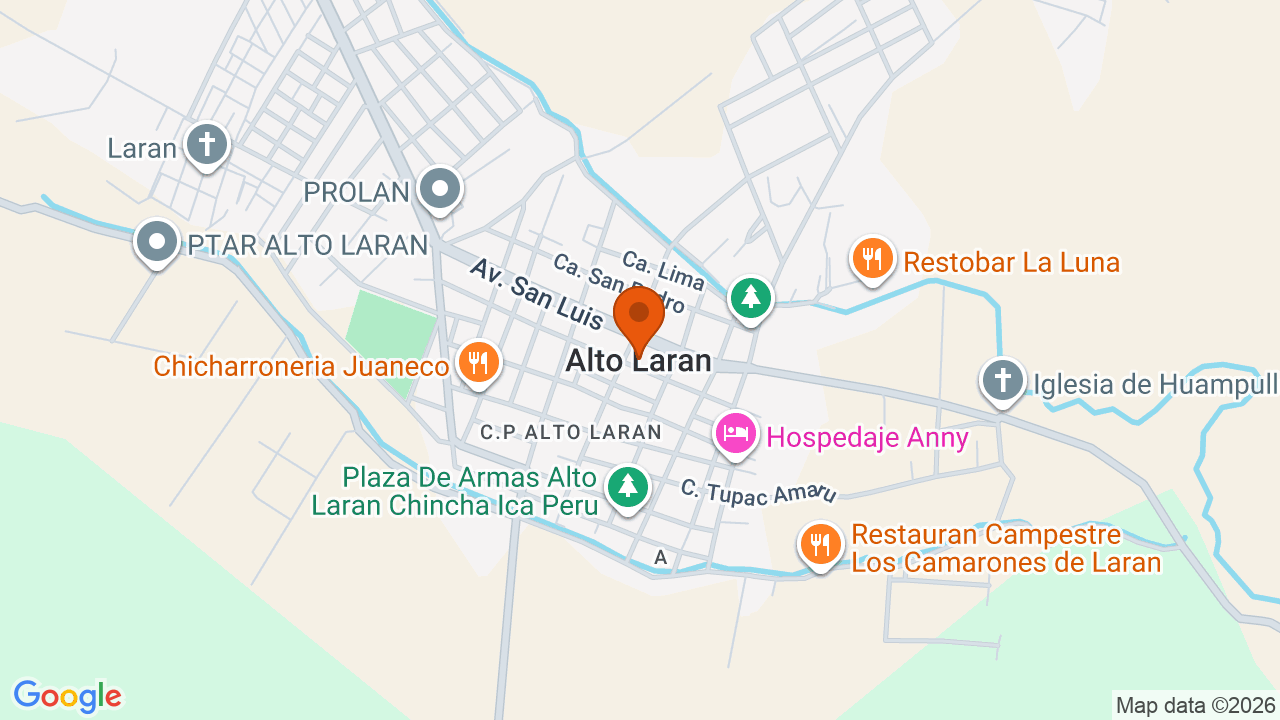 Ubicación aproximada en Alto Laran