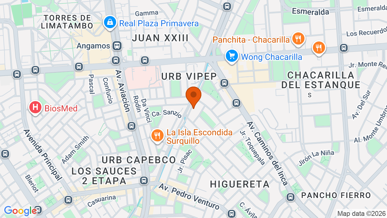 Ubicación aproximada en Santiago de Surco