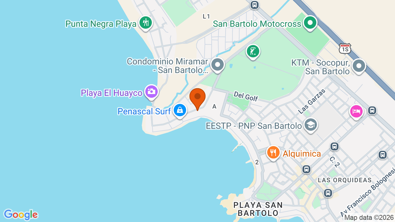 Ubicación aproximada en San Bartolo