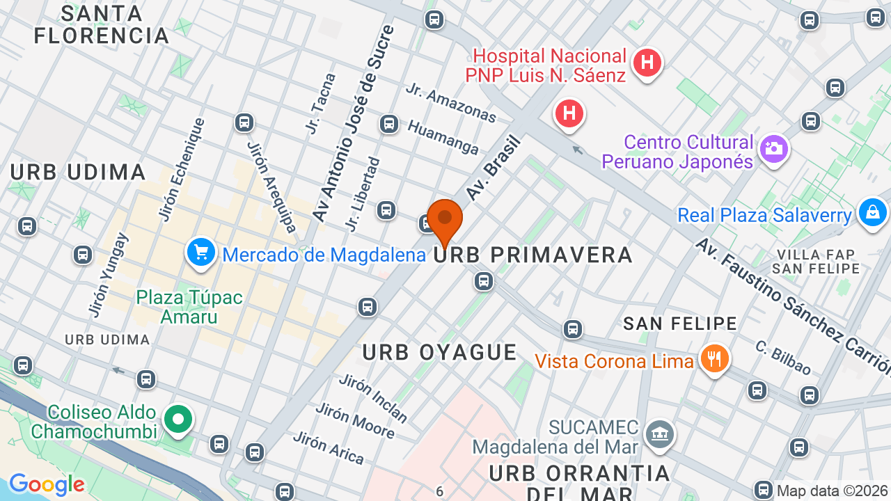 Ubicación aproximada en Magdalena del Mar