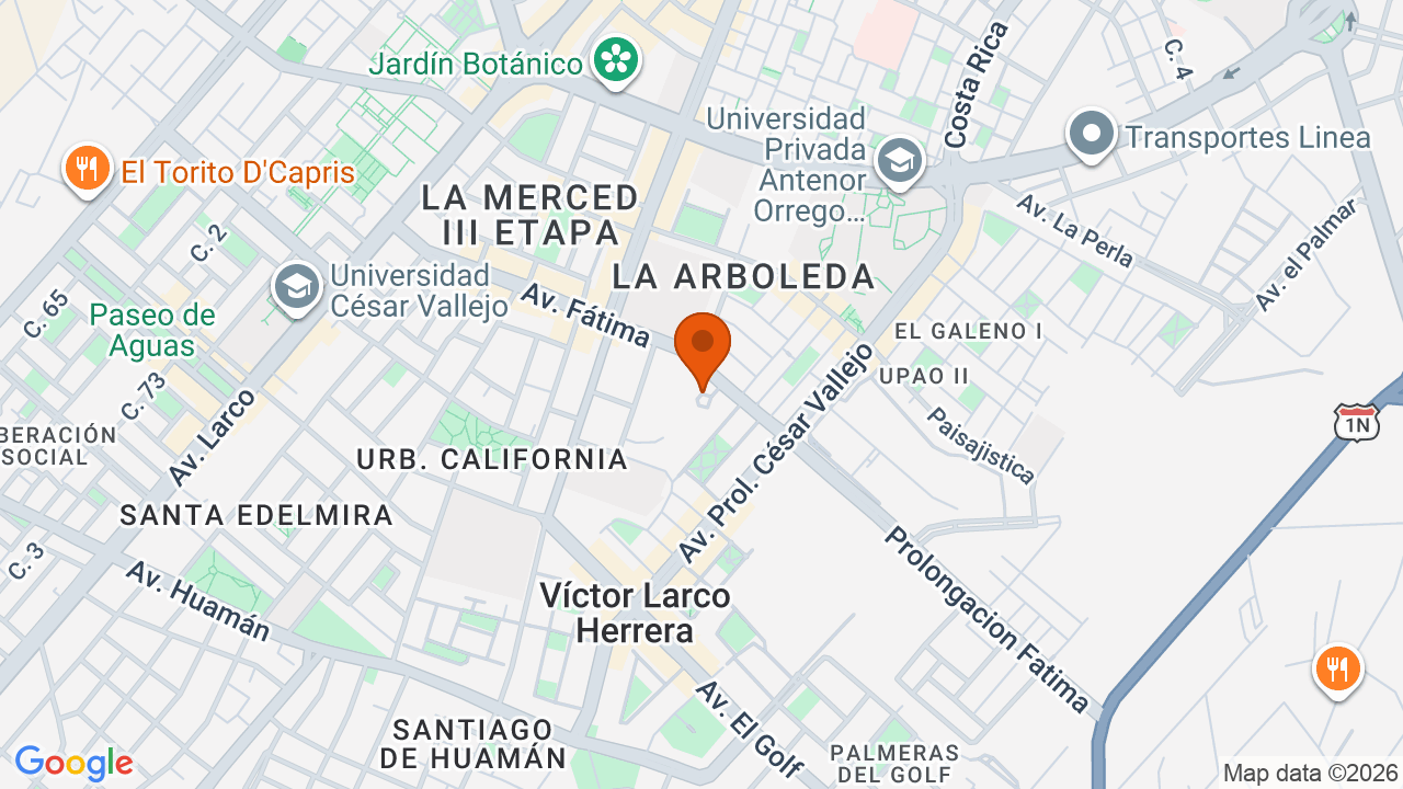 Ubicación aproximada en CALIFORNIA