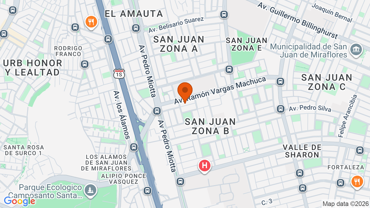 Ubicación aproximada en San Juan de Miraflores