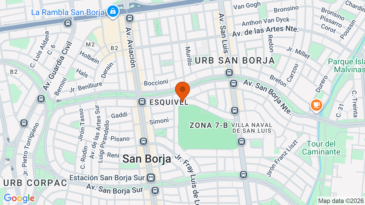 Ubicación aproximada en San Borja