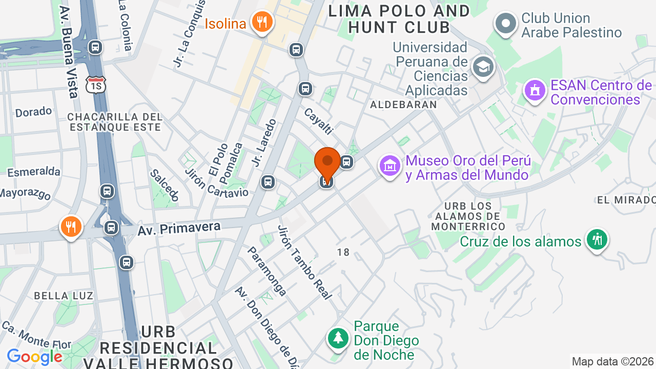 Ubicación aproximada en Santiago de Surco