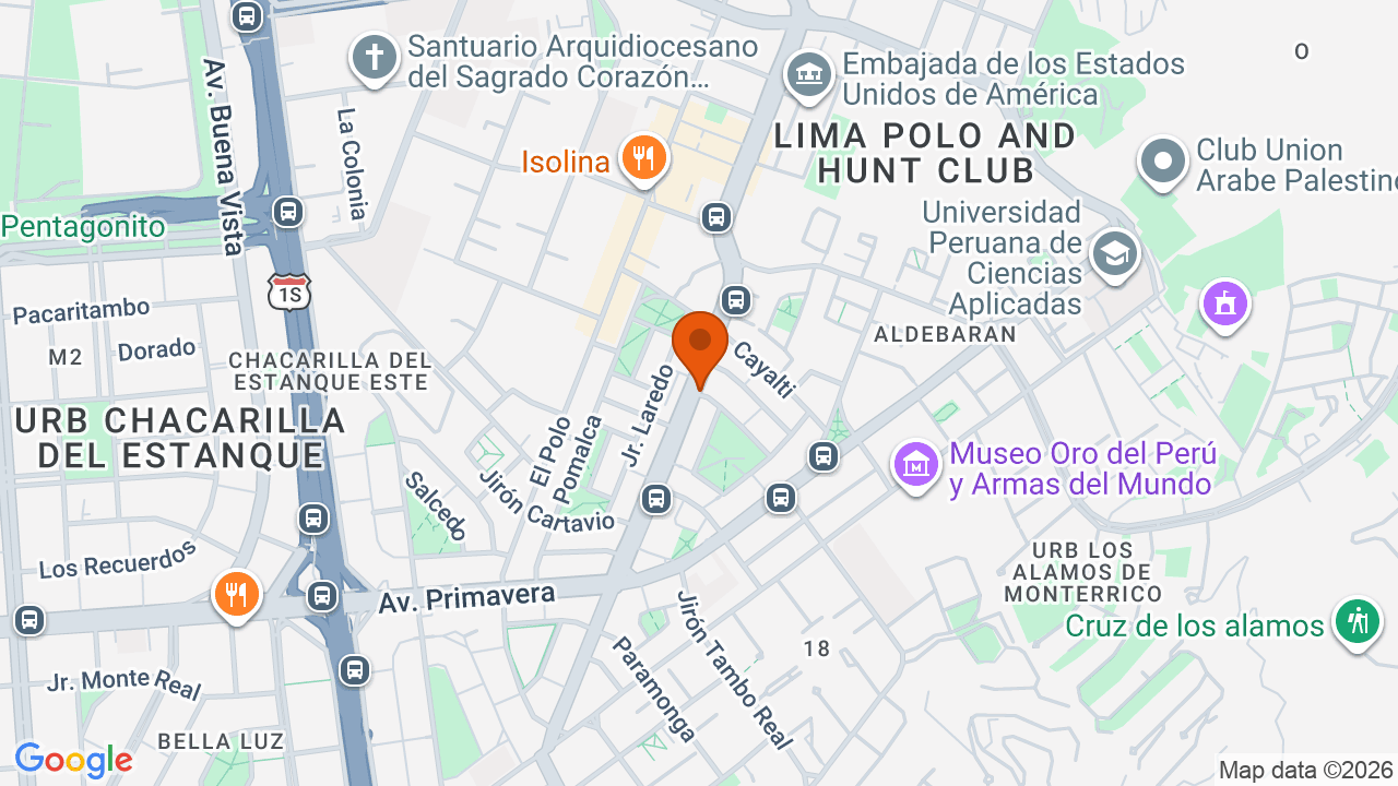 Ubicación aproximada en Santiago de Surco