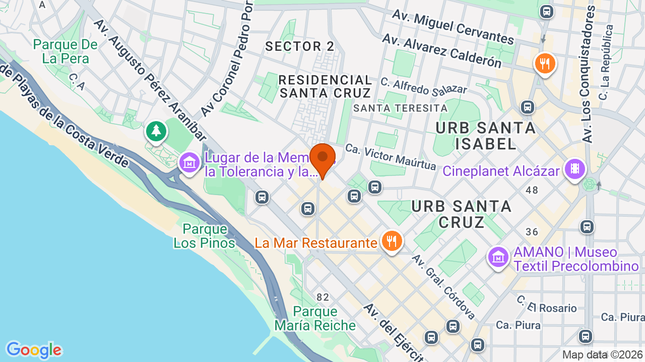 Ubicación aproximada en Miraflores