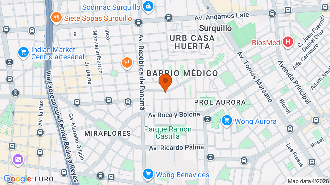 Ubicación aproximada en Surquillo