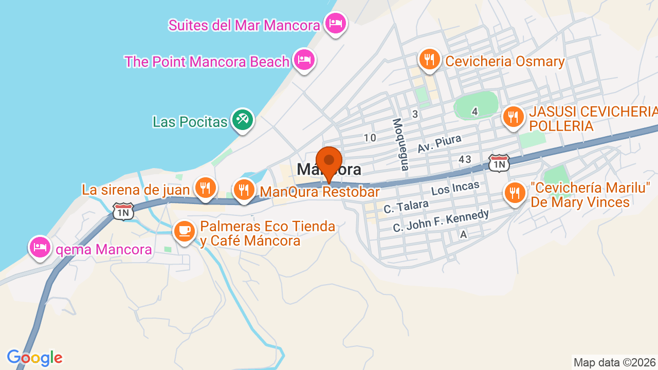 Ubicación aproximada en Mancora