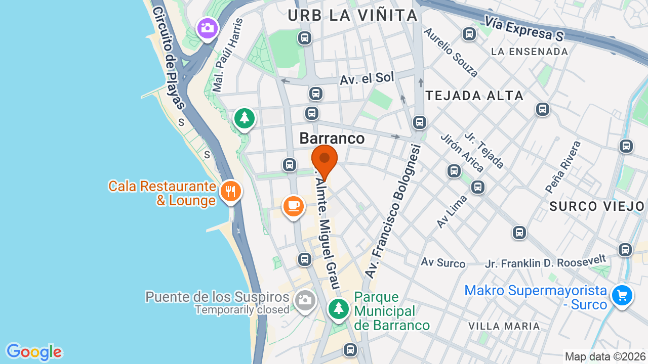 Ubicación aproximada en Barranco