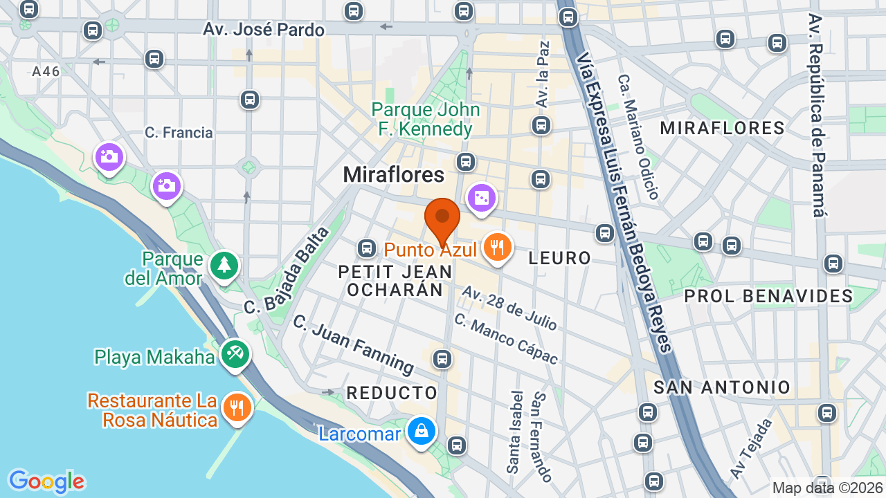 Ubicación aproximada en Miraflores