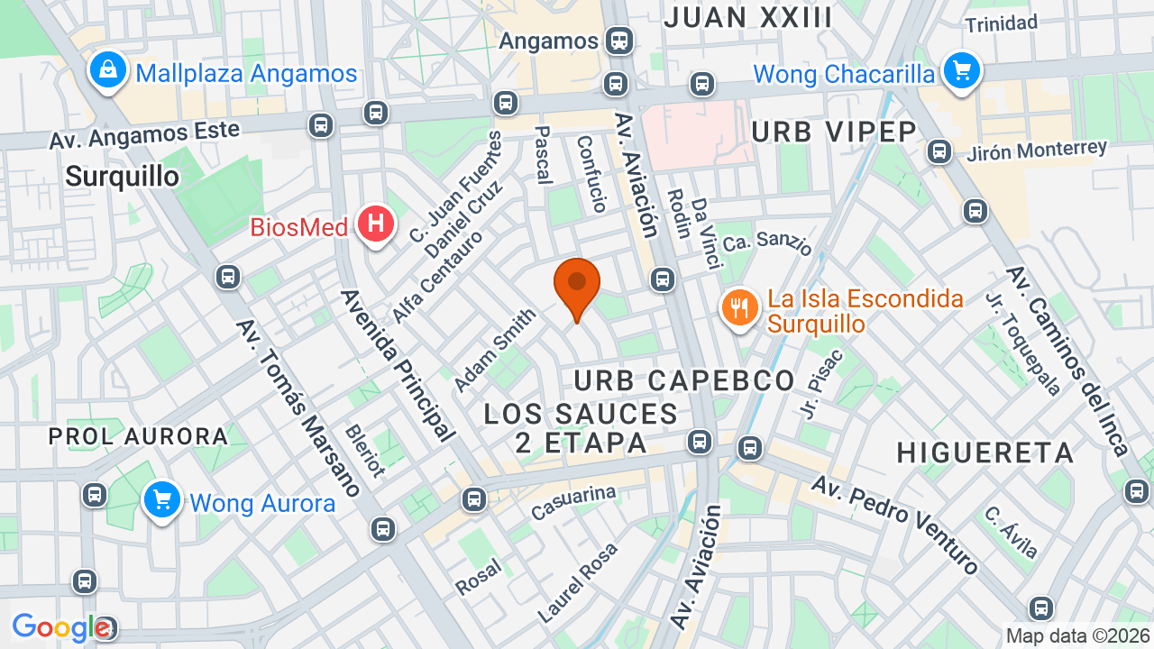 Ubicación aproximada en Surquillo