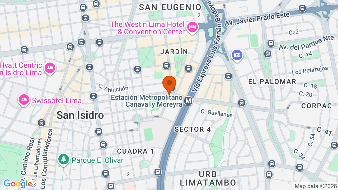 Ubicación aproximada en San Isidro