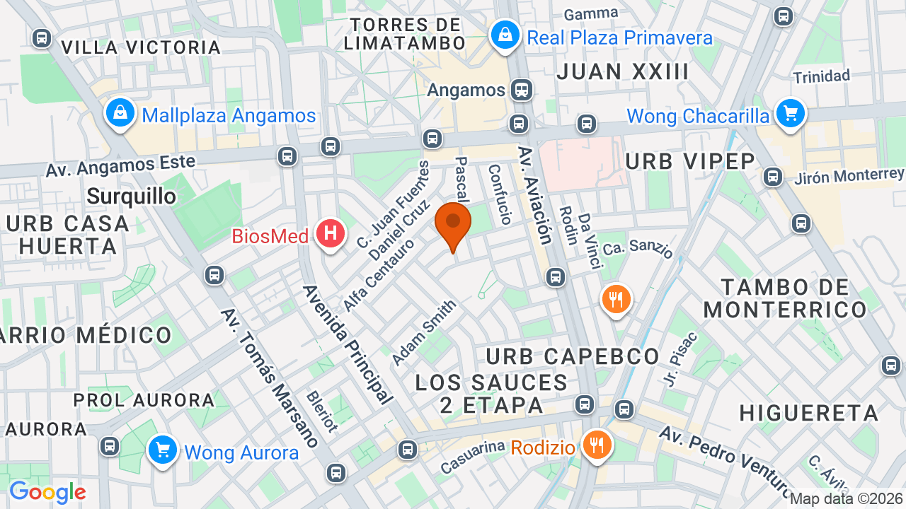 Ubicación aproximada en Surquillo