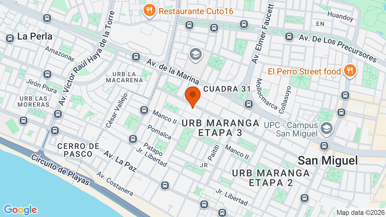 Ubicación aproximada en San Miguel