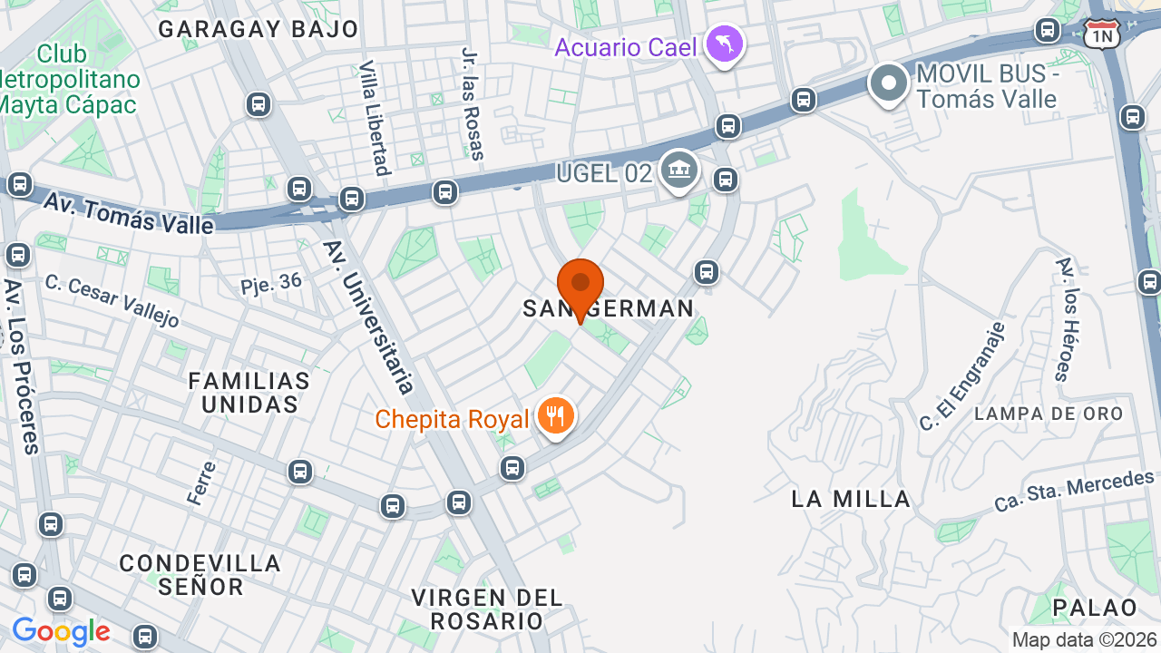 Ubicación aproximada en San Martín de Porres
