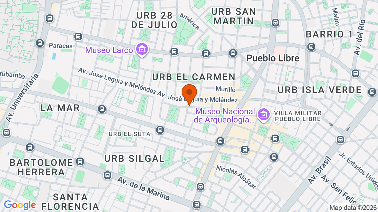 Ubicación aproximada en Pueblo Libre