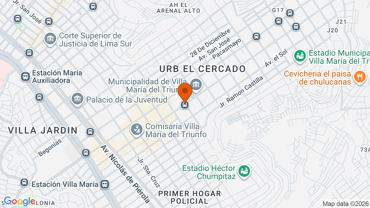Ubicación aproximada en Villa María del Triunfo