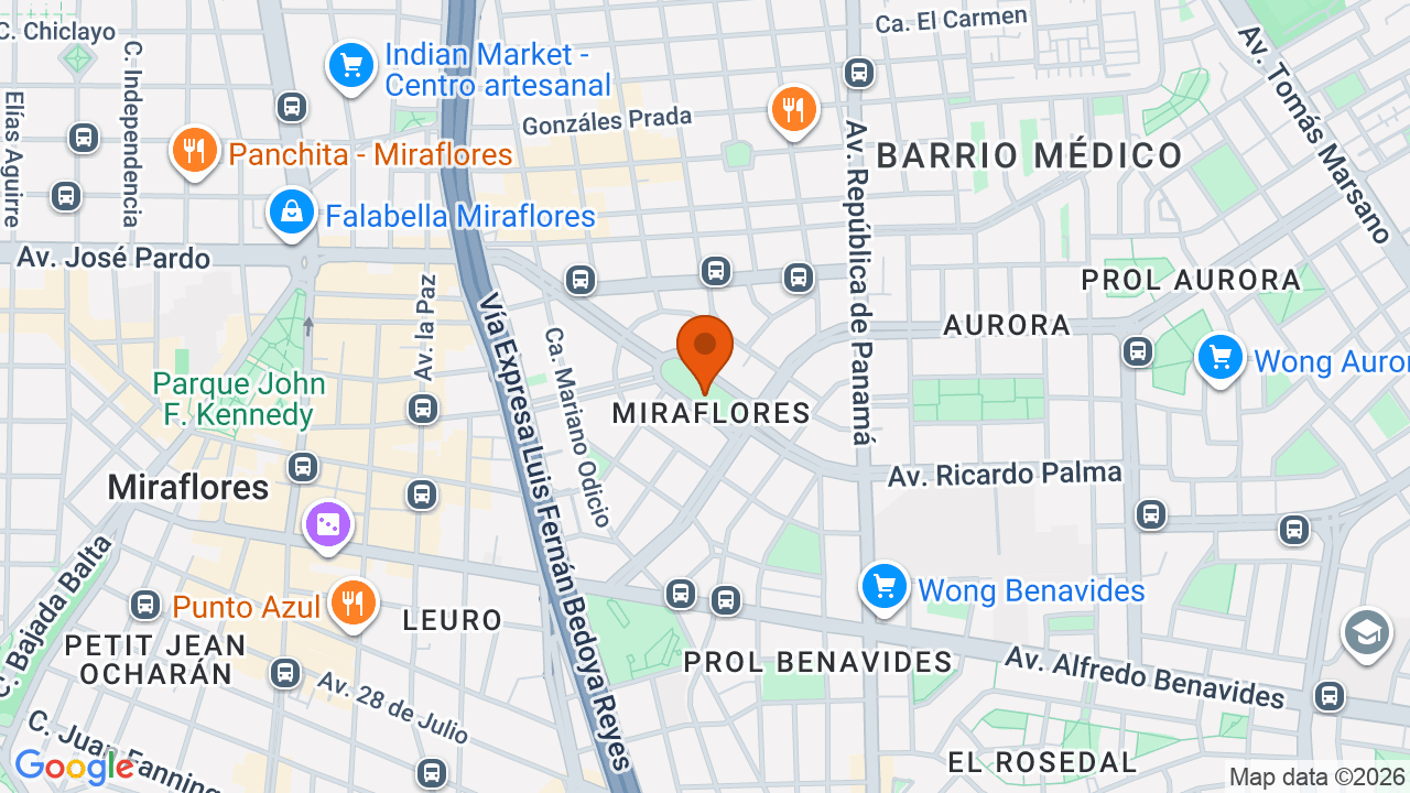 Ubicación aproximada en Miraflores