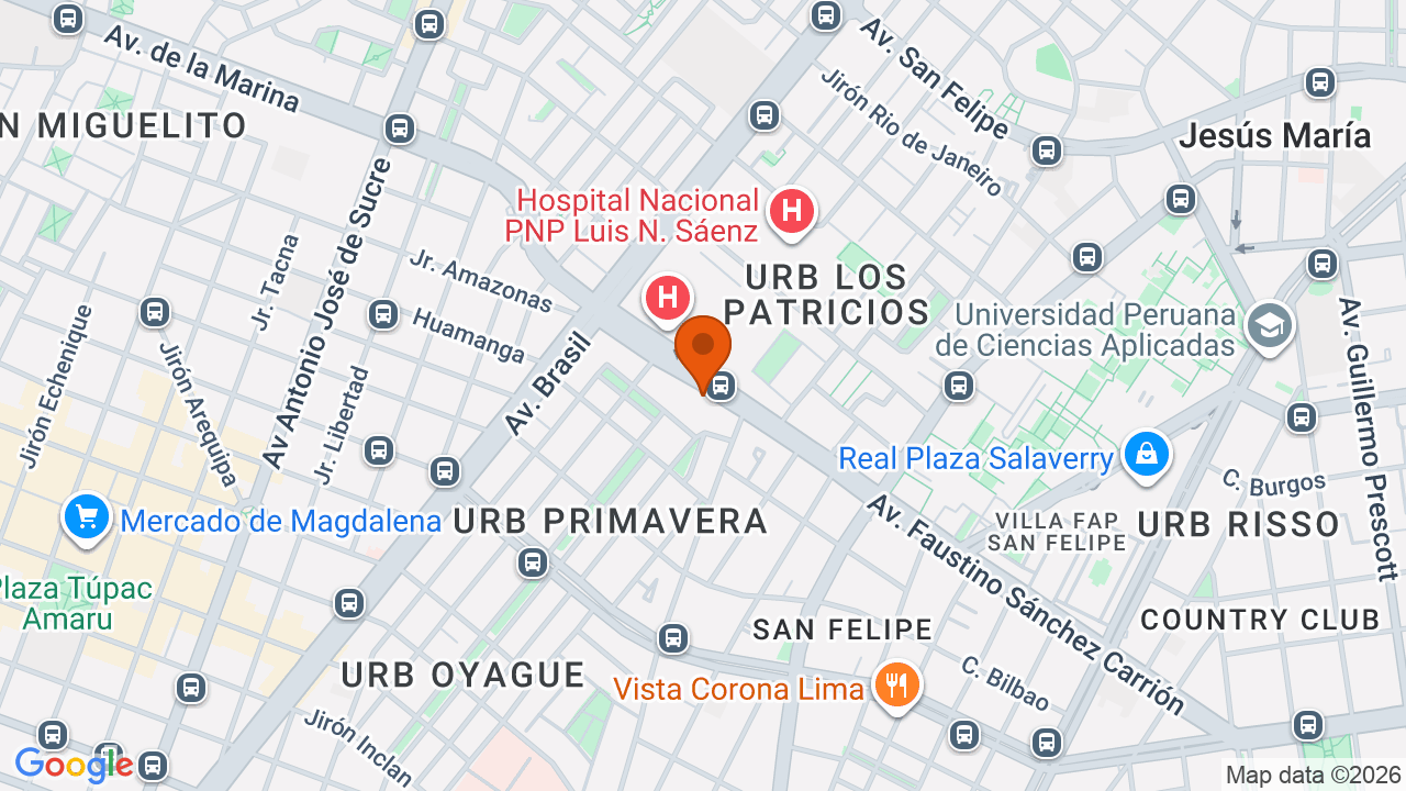 Ubicación aproximada en Magdalena del Mar