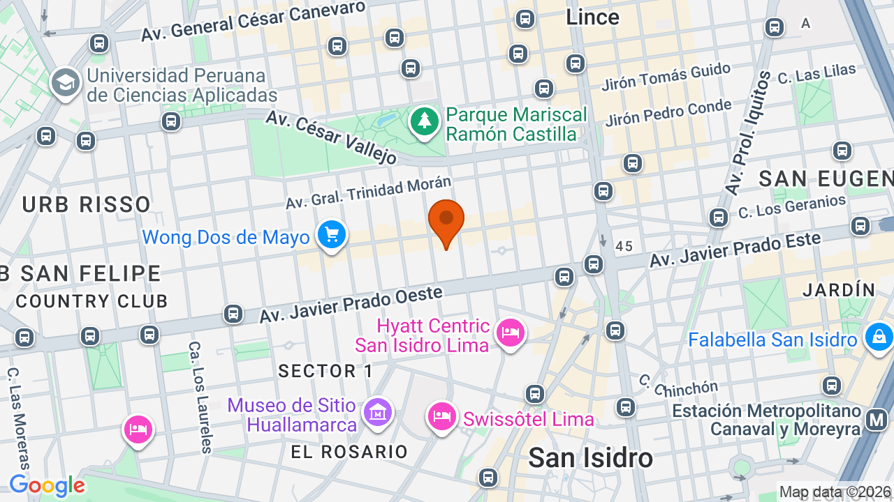 Ubicación aproximada en San Isidro