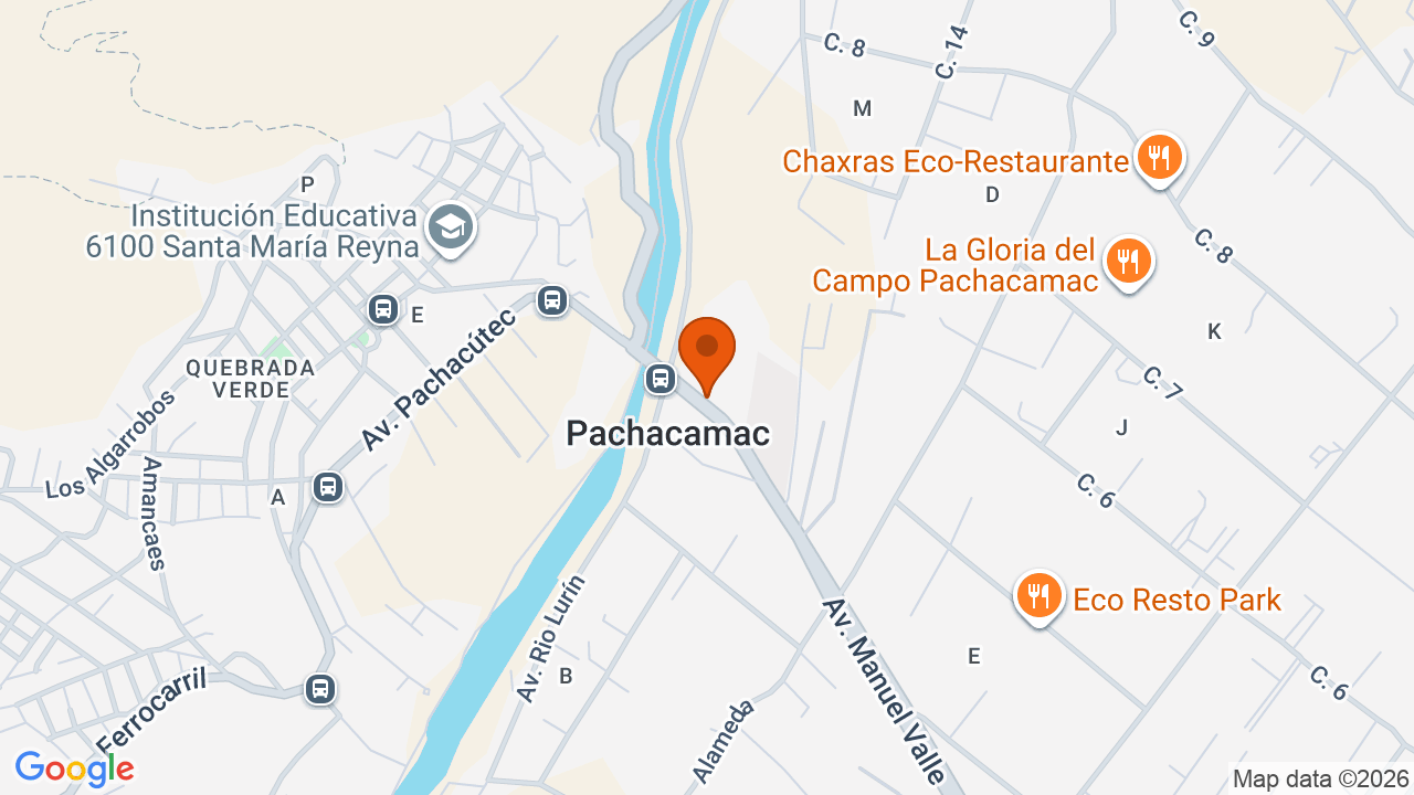 Ubicación aproximada en Pachacámac