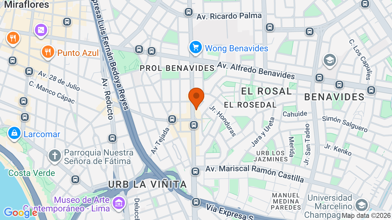 Ubicación aproximada en Miraflores