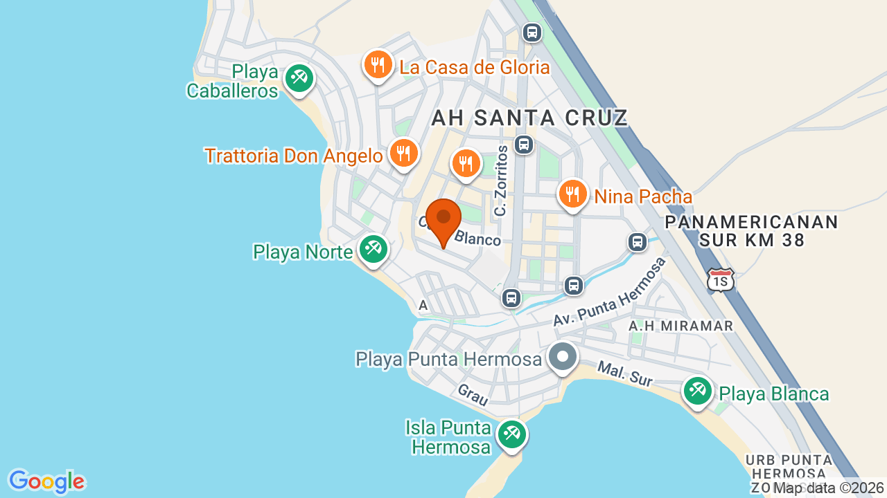 Ubicación aproximada en Punta Hermosa