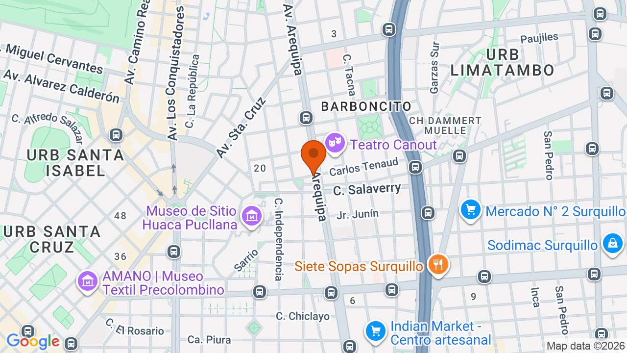 Ubicación aproximada en Miraflores