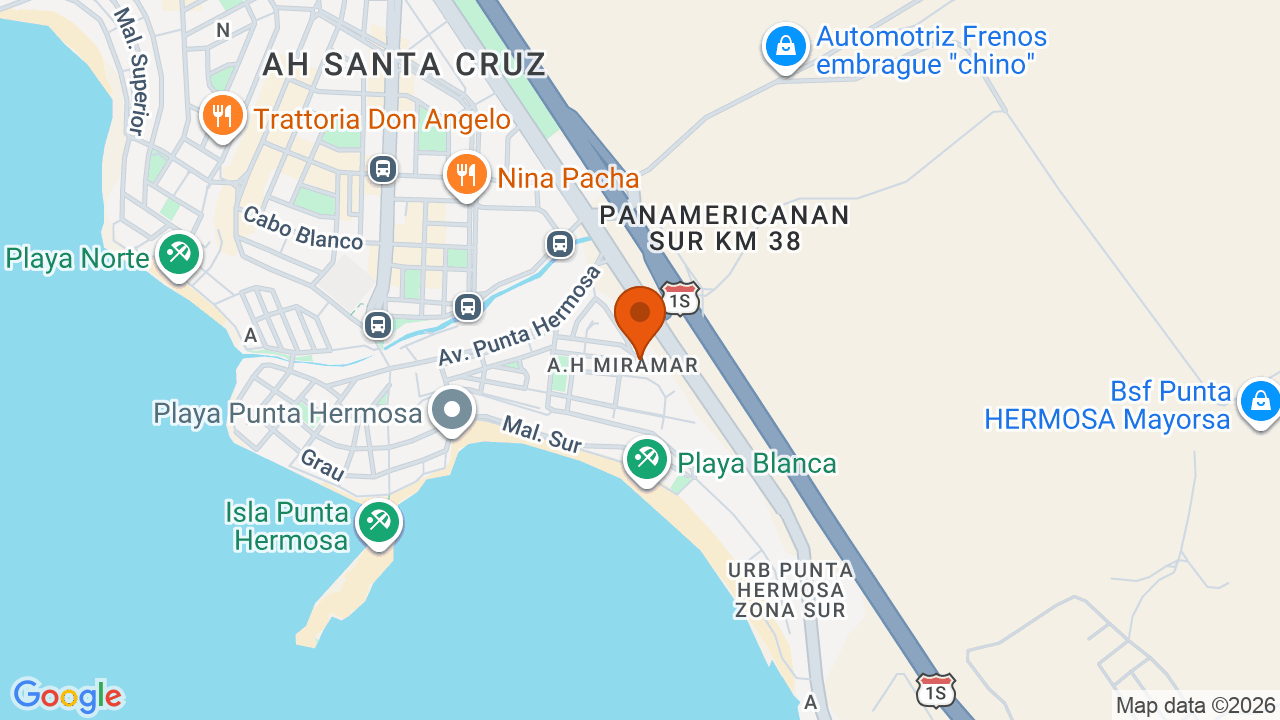 Ubicación aproximada en Punta Hermosa