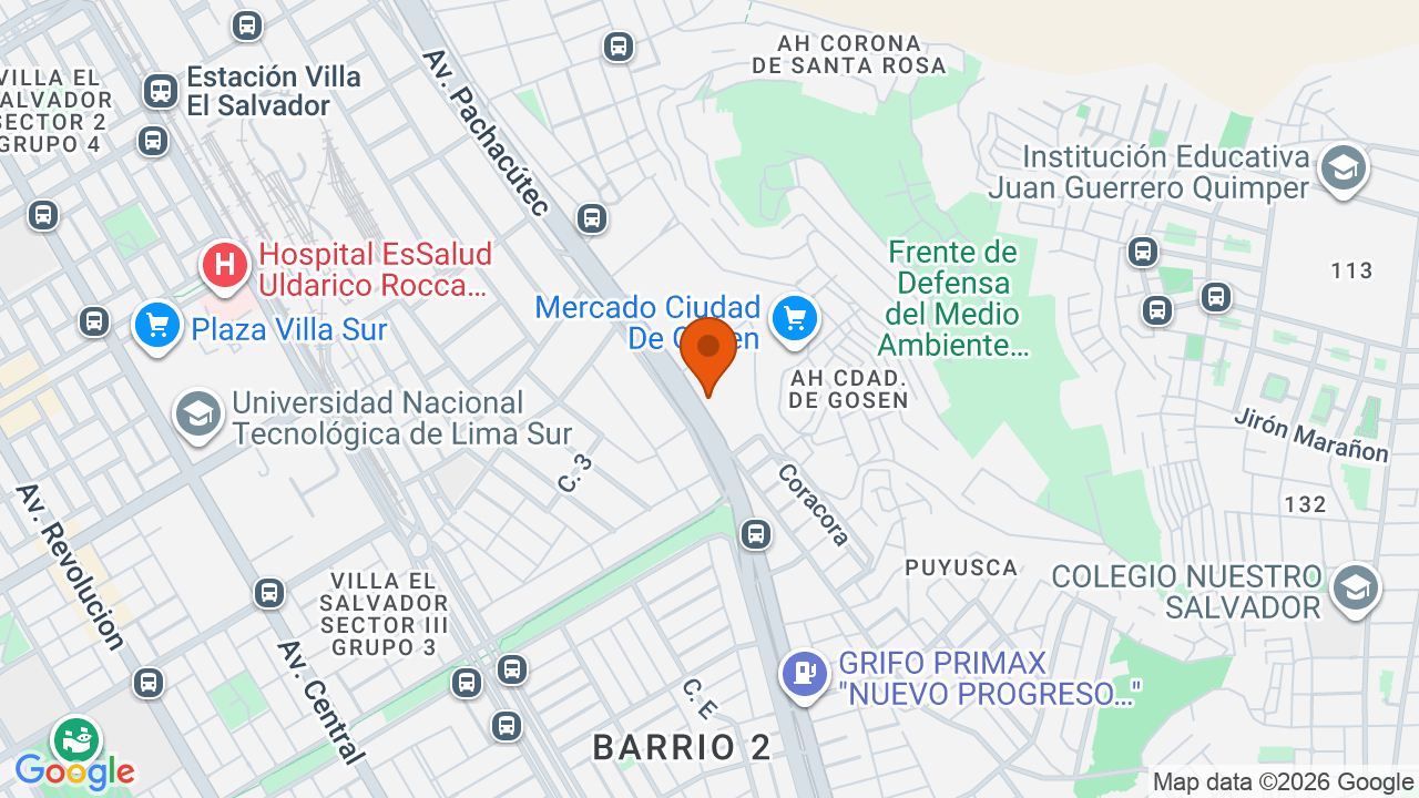 Ubicación aproximada en Villa María del Triunfo