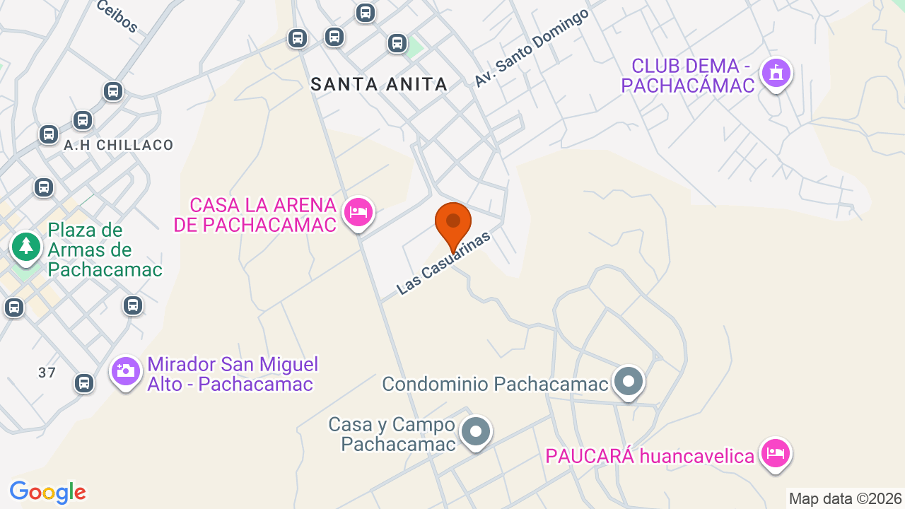 Ubicación aproximada en Pachacámac