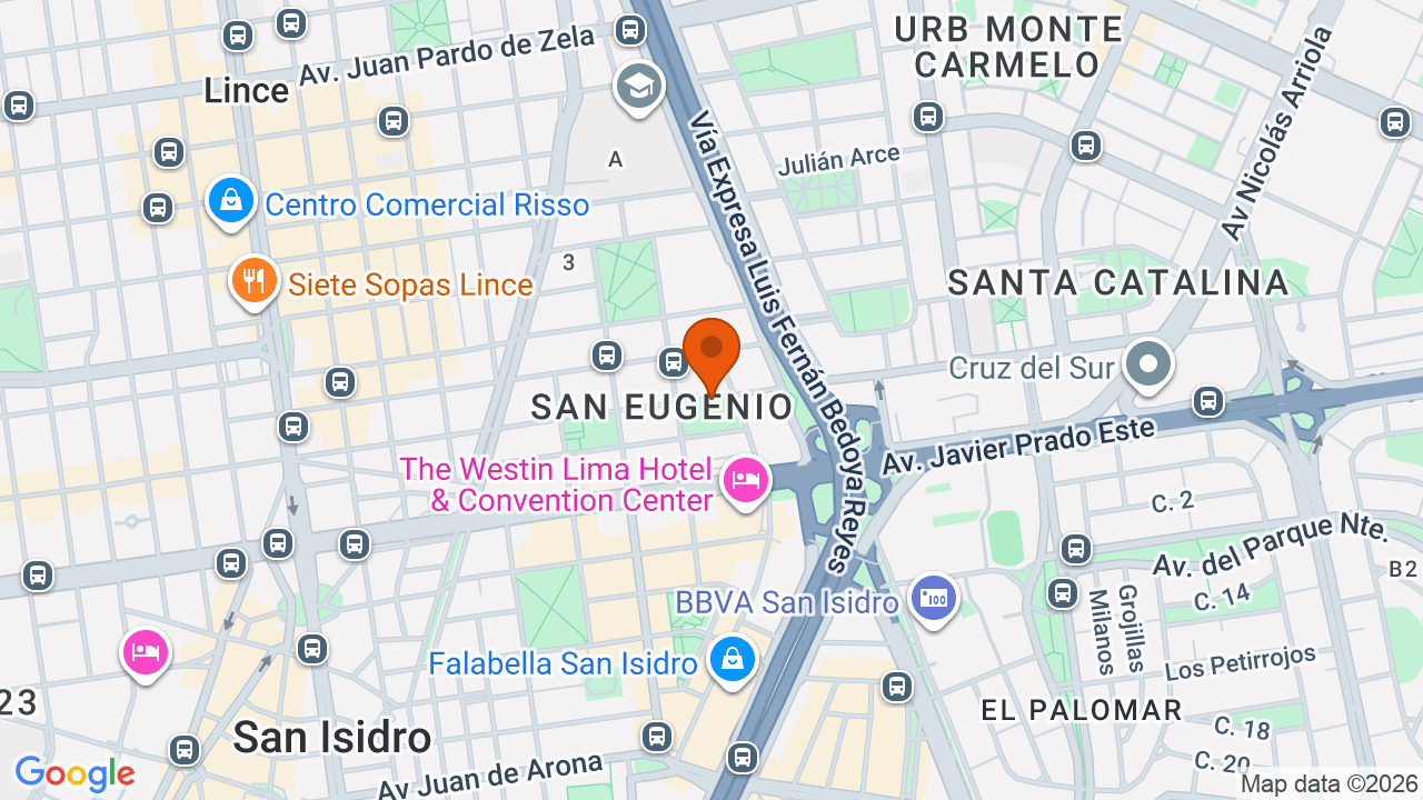 Ubicación aproximada en San Isidro