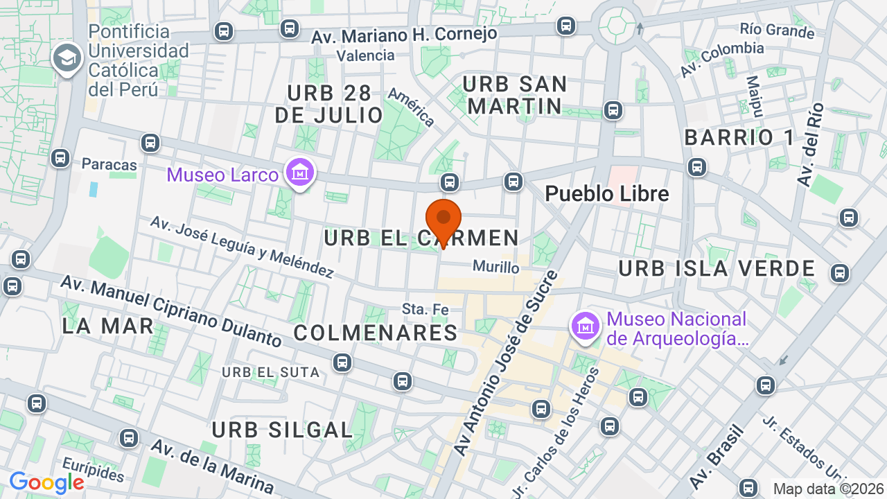 Ubicación aproximada en Pueblo Libre