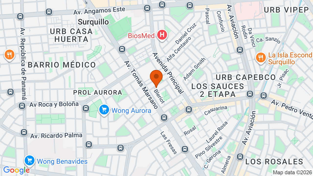 Ubicación aproximada en Surquillo