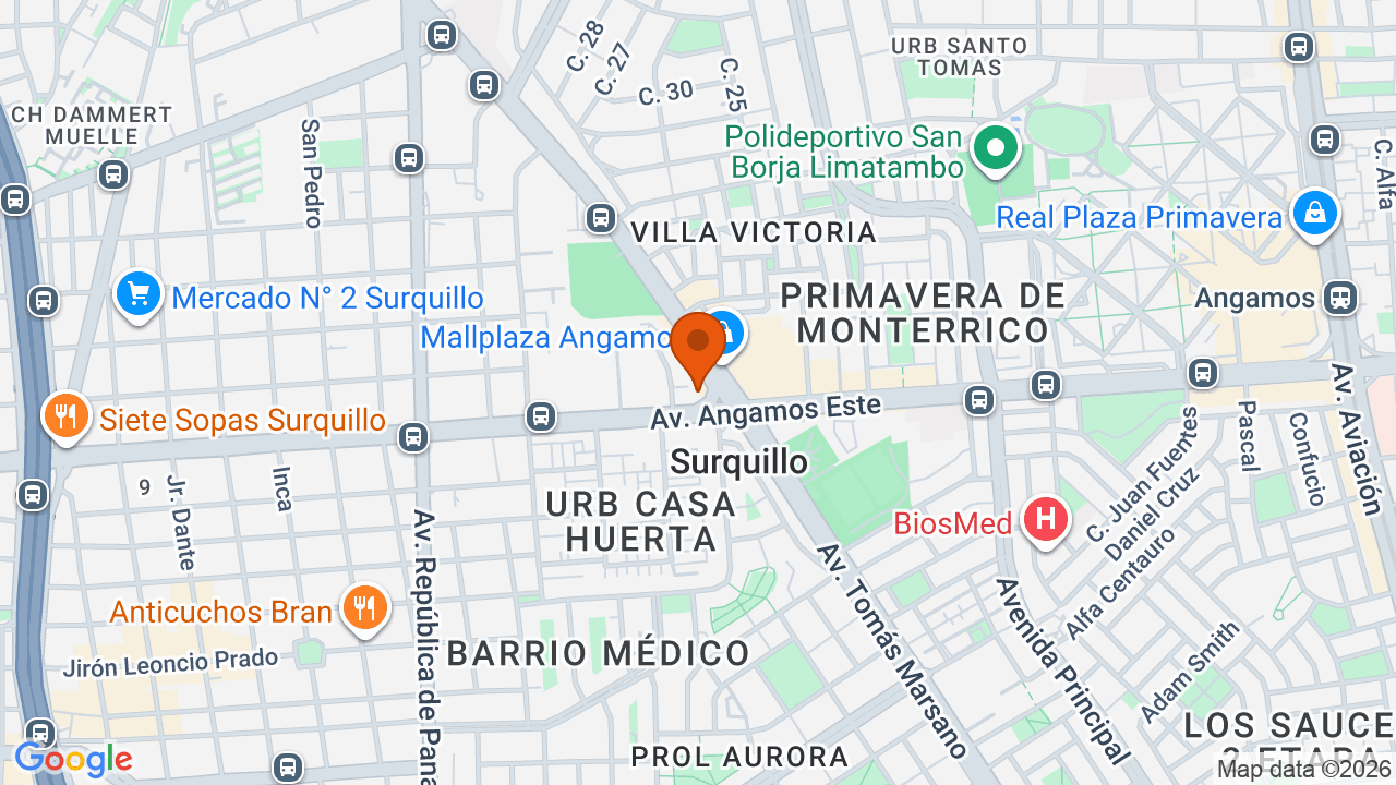 Ubicación aproximada en Surquillo