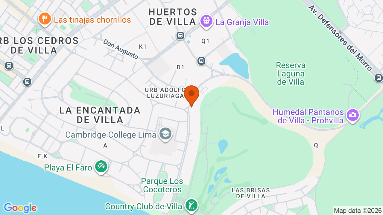 Ubicación aproximada en Chorrillos