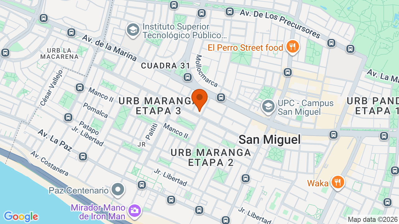 Ubicación aproximada en San Miguel