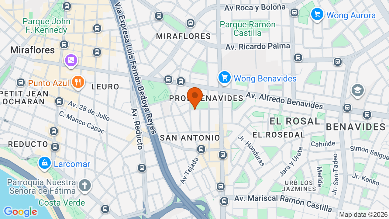 Ubicación aproximada en Miraflores