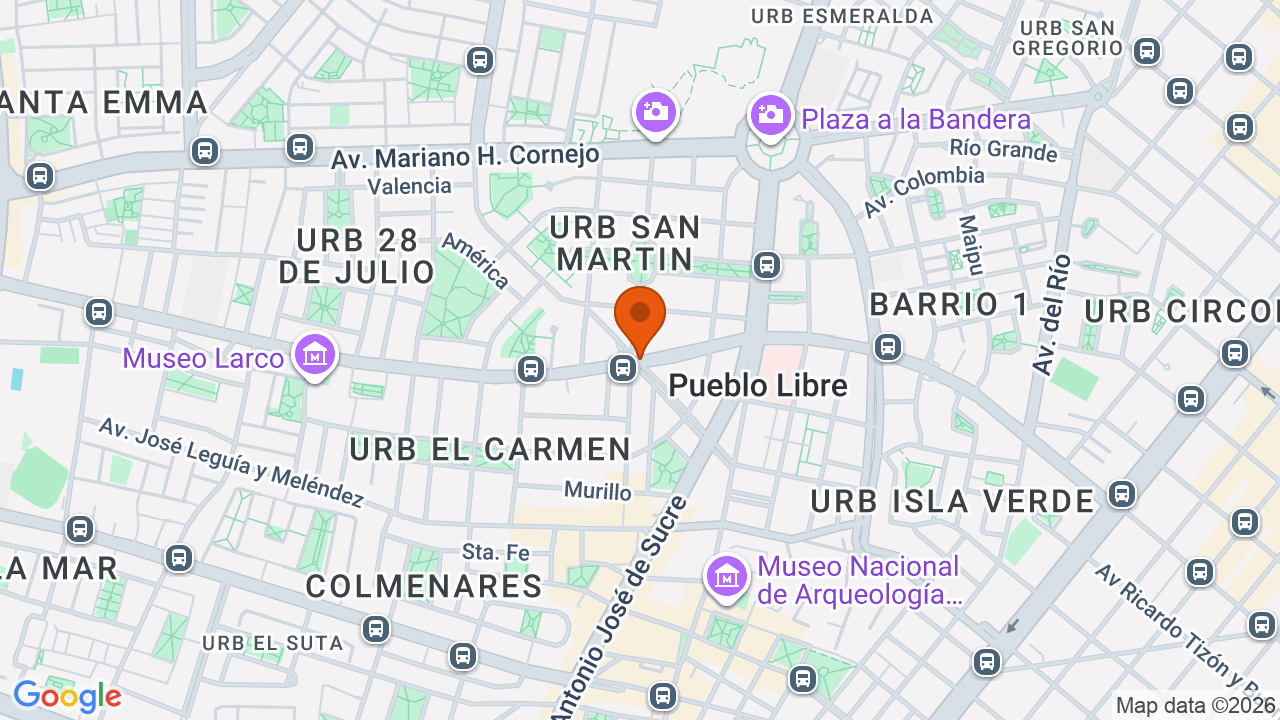 Ubicación aproximada en Pueblo Libre